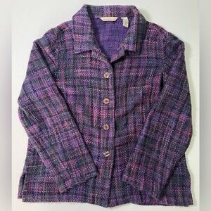 French Laundry Purple Tweed Shacket 💜 Plaid Academic Chic